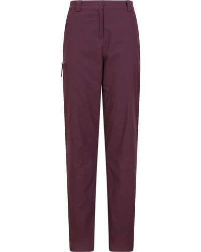 Mountain Warehouse Trek Stretch Womens Trousers - Lightweight, Durable, Stretch, Easy To Pack, Pockets Ideal For Walking, Hiking - Purple