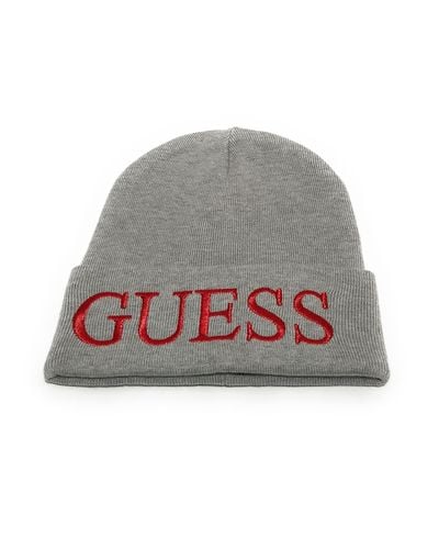 Guess S Block Logo Beanie Hats Grey Large