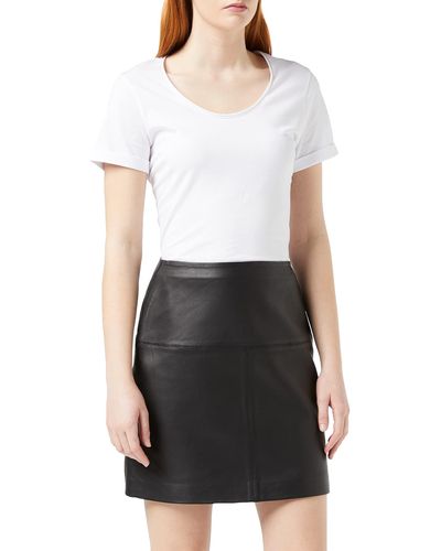 Ted Baker Valiat A Line Leather Mini Skirt - White