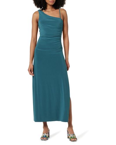 The Drop Lupita Draped One-Shoulder Maxi Dress Vestiti - Blu