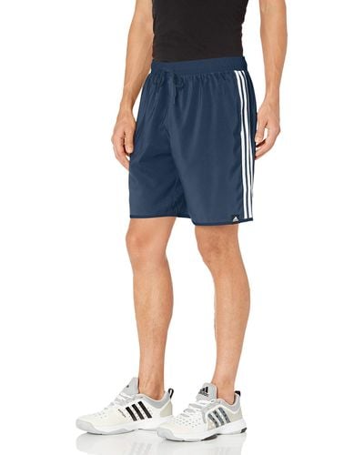 adidas Mens 3-stripes Clx Swim Shorts Crew Navy/white Large - Blue
