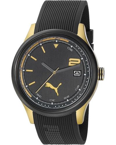 PUMA Motorsport Wheel 3hd Quartz Watch With Black Dial Analogue Display And Black Plastic Or Pu Strap Pu102731004 - Grey