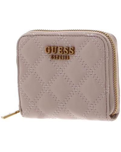 Guess Giully SLG Small Zip Around Wallet Light Beige - Natur