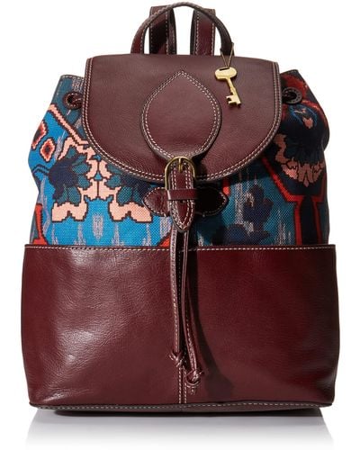 Fossil Luna Backpack Blue Leather For Zb1410403 - Multicolour