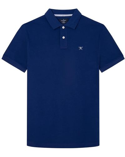 Hackett Hackett Slim Fit Logo Short Sleeve Polo Xl - Blue