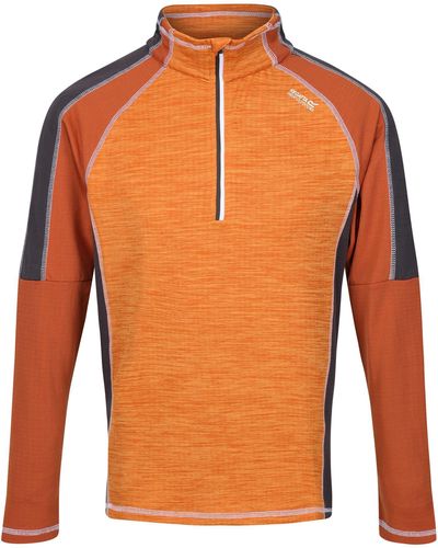 Regatta S Hepley Moisture Wicking Half Zip Fleece Jacket - Orange
