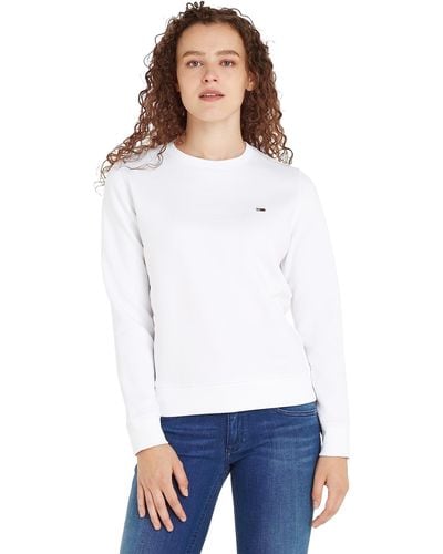 Tommy Hilfiger Tommy Jeans Sweatshirt TJW Regular ohne Kapuze - Weiß