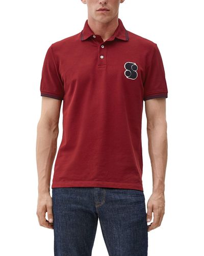 S.oliver Polo-Shirt mit Frottee-Patch rubinrot XL