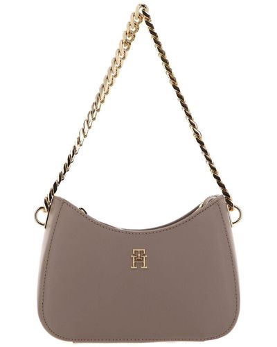 Tommy Hilfiger Th Refined Schoudertas Taupe - Bruin
