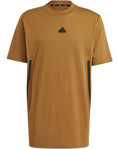 adidas M Fi 3s T-shirt Voor - Bruin