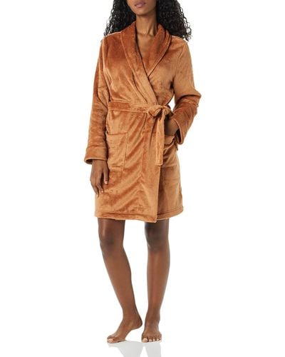 Amazon Essentials Plus Size Mid-length Plush Robe Nightgown - Brown
