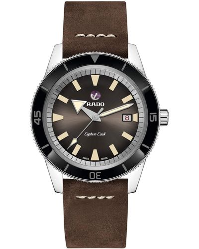 Rado Captain Cook Leather Swiss Automatic Watch - Brown