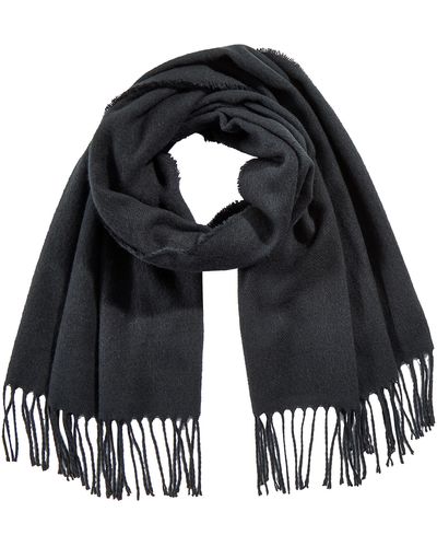 Amazon Essentials Adults' Oversized Woven Scarf With Fringe - Black