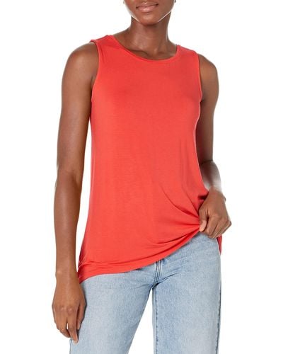 Amazon Essentials Camiseta sin mangas para mujer - Rojo