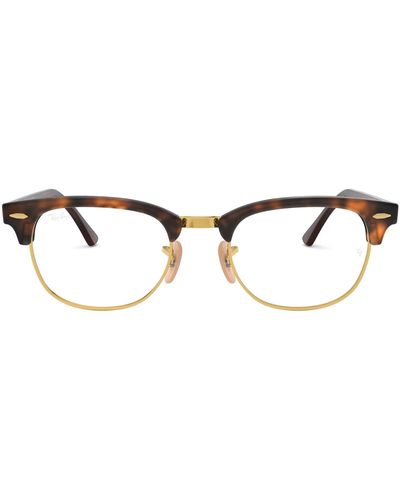 Ray-Ban Unisex-adult Clubmaster 0rx5154 No Polarization Square Eyeglasses, Shiny Black, 49 Mm