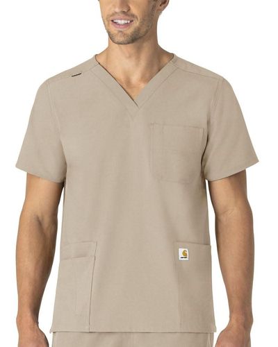 Carhartt Adult V-neck 6-pocket Top Medical-scrubs-shirts - Gray
