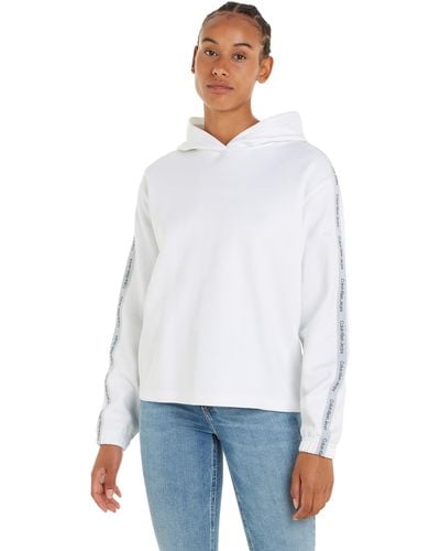 Calvin Klein Hoodie mit Kapuze - Weiß