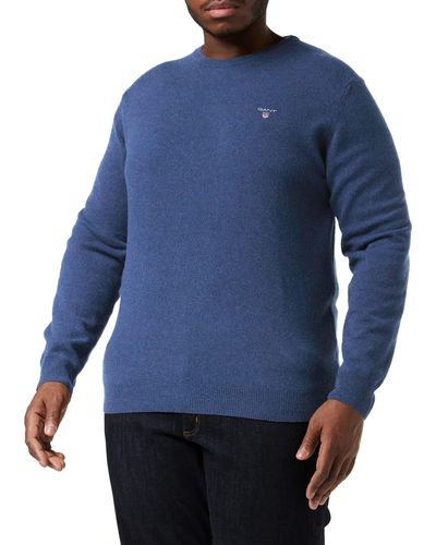 GANT Classic Cotton C-Neck Maglione - Blu