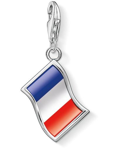 Thomas Sabo Frankreich Flagge Charm Anhänger Silber blau/weiß/rot emailliert 1169-603-7