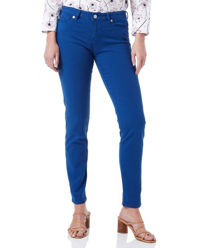 Love Moschino S Garment Dyed Skinny 5 Pocket Trousers Casual Pants - Blau