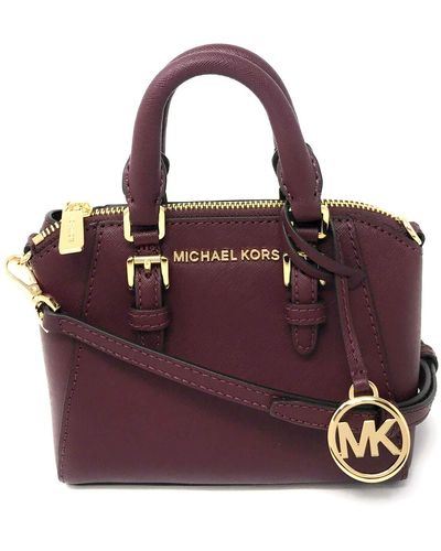 Michael Kors Mini Ciara Xs Saffiano Leather Satchel Crossbody Bag - Purple