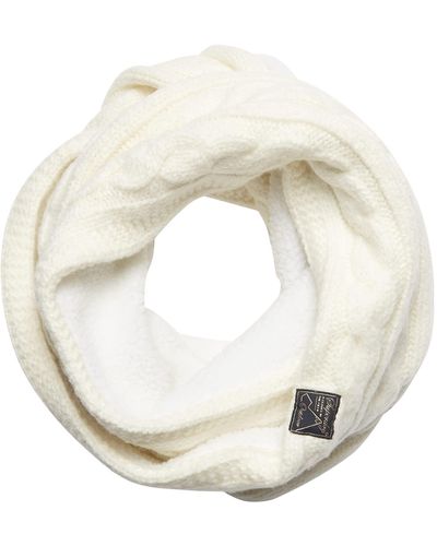 Superdry Tweed Cable Snood Scarf froissé - Blanc