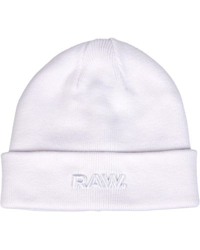 G-Star RAW Effo Raw Long Beanie Hat Voor - Wit