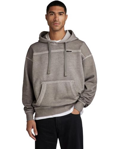 G-Star RAW Garment Dyed Loose Hoodie Donna ,Grigio