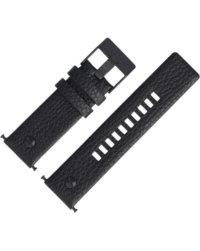 DIESEL Watch Strap 24 Mm Leather Black - Dz-7291 - Blue