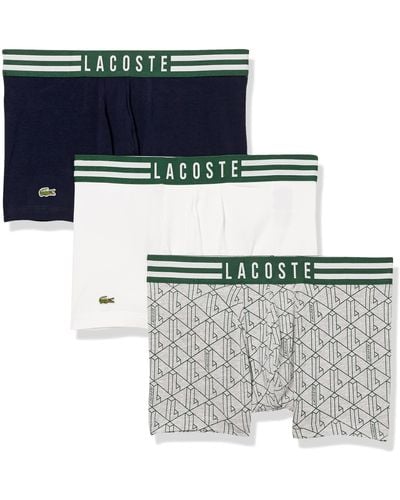 Lacoste 3-pack Casual Signature Branding Cotton Stretch Trunks - Blue
