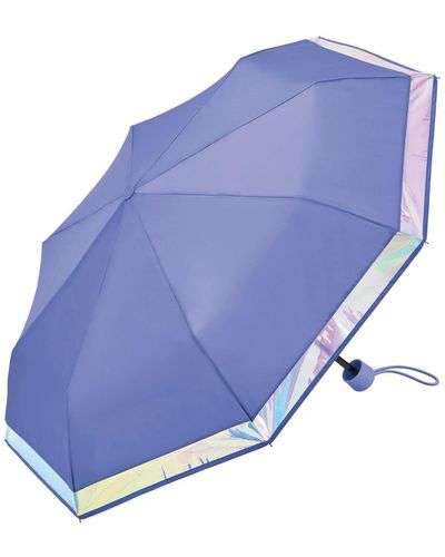 Esprit Ombrello tascabile con bordi iridescenti - Blu