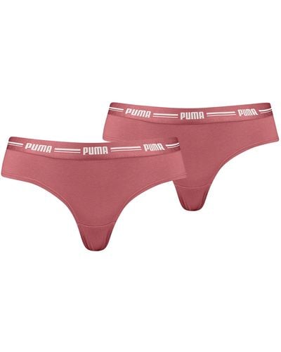 PUMA Cotton Modal Brazilian Bikini Style Underwear - Pink