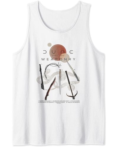 Dune Part Two Epic Weaponry List Distressed Big Chest Poster Tank Top - White