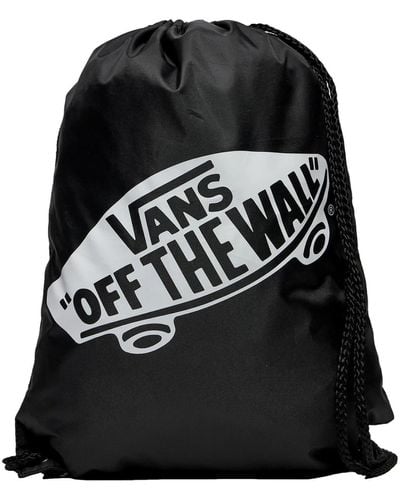 Vans Backpack Sack Bag Maxi Contrast Logo Printed Spaghetti Straps Woven Black Os