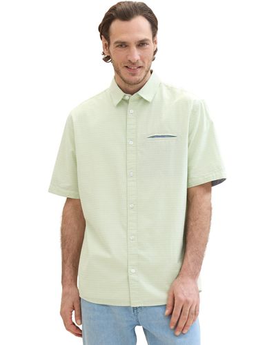Tom Tailor Comfort Fit Hemd mit Struktur - Grün