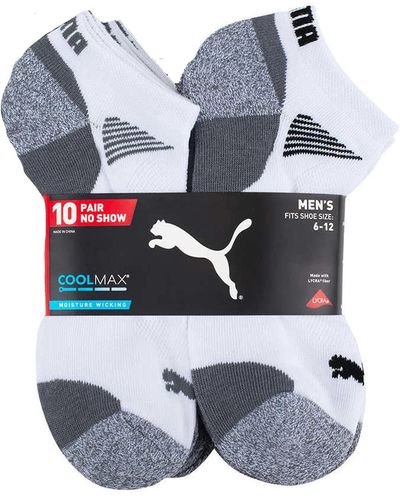 PUMA Men's No Show Socks - 10 Pairs (white) (1489812) - Grey