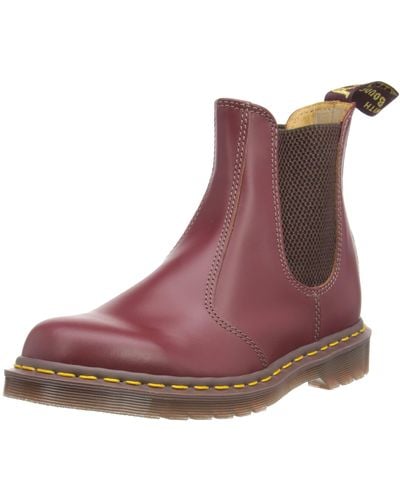 Dr. Martens Vintage 2976 Chelsea Boot Made in England Quilon Oxblood - Lila