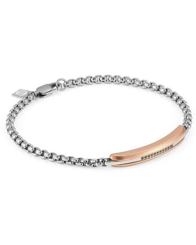 Nomination Bracelet Gentleman Collection In Stainless Steel And Cubic Zirconia. Rose Gold - Metallic