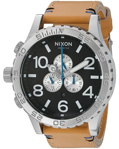 Nixon '51-30 Chrono' Quartz Leather Watch - Grey