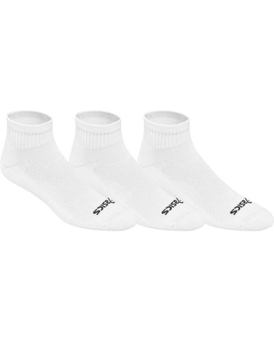 Asics Cushion Quarter Socks Pack Of 3 Medium White