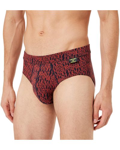 Emporio Armani Underwear Brief All Over Bold Logo Caleçons - Rouge