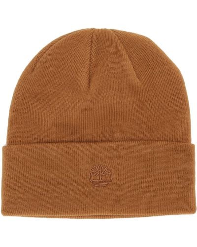 Timberland Cuffed Beanie With Embroidered - Brown