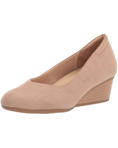 Dr. Scholls S Be Ready Wedge Pump Taupe Microfiber - Multicolor