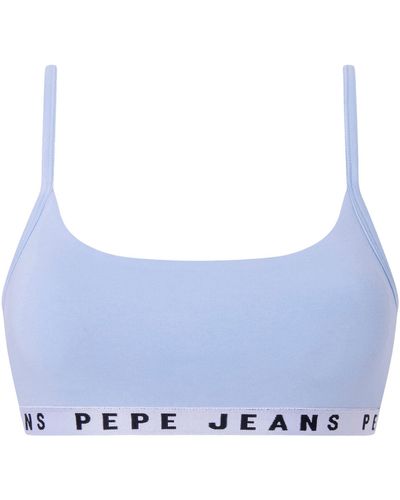 Pepe Jeans Vrouwen Solid Str Brlt Bh - Blauw