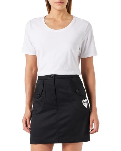 Love Moschino Miniskirt with Pockets And Brand Patch Mini-Gonna - Bianco
