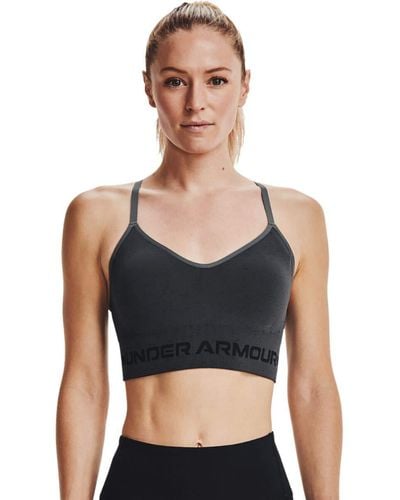 Under Armour Seamless Low Impact Long Heather Bra in Pink | Lyst UK