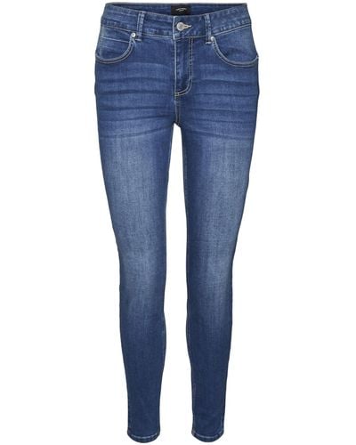Vero Moda Vmsela Lr Slim Shape Jeans Trousers - Blue