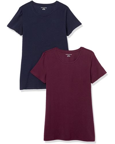 Amazon Essentials Kurzärmeliges T-Shirt mit Rundhalsausschnitt - Blau