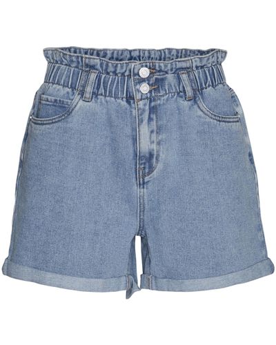 Vero Moda Vmlyra Hr Paperbag Shorts Mix - Blau