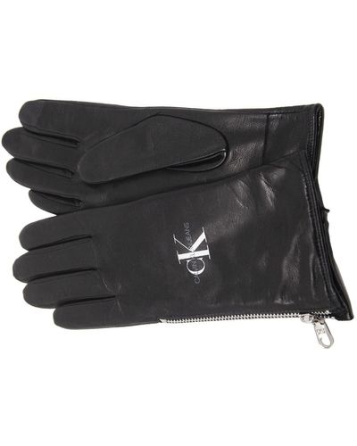 Calvin Klein Handschuhe CK Lederhandschuh mit Innenfutter Artikel ZW0ZW015060 EO/GLOVES LTH - Schwarz